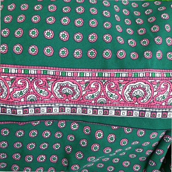 J CREW Factory Gallery Green Medallion Pink Paisley Preppy Shift A Line Dress 4 - Picture 7 of 7